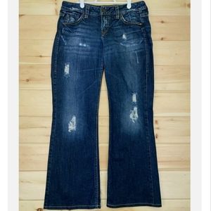 Silver Lola Jeans Womens 30 x 33 Blue Medium Wash Bootcut Denim Cotton Casual